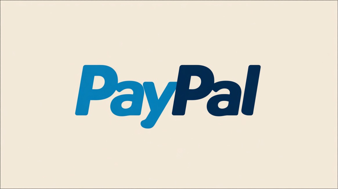 PayPal logo na bež pozadini