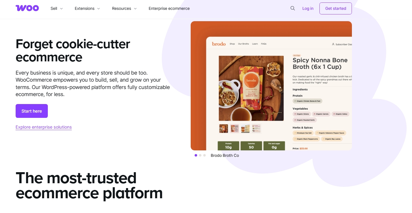 Početna stranica WooCommerce platforme za e trgovinu