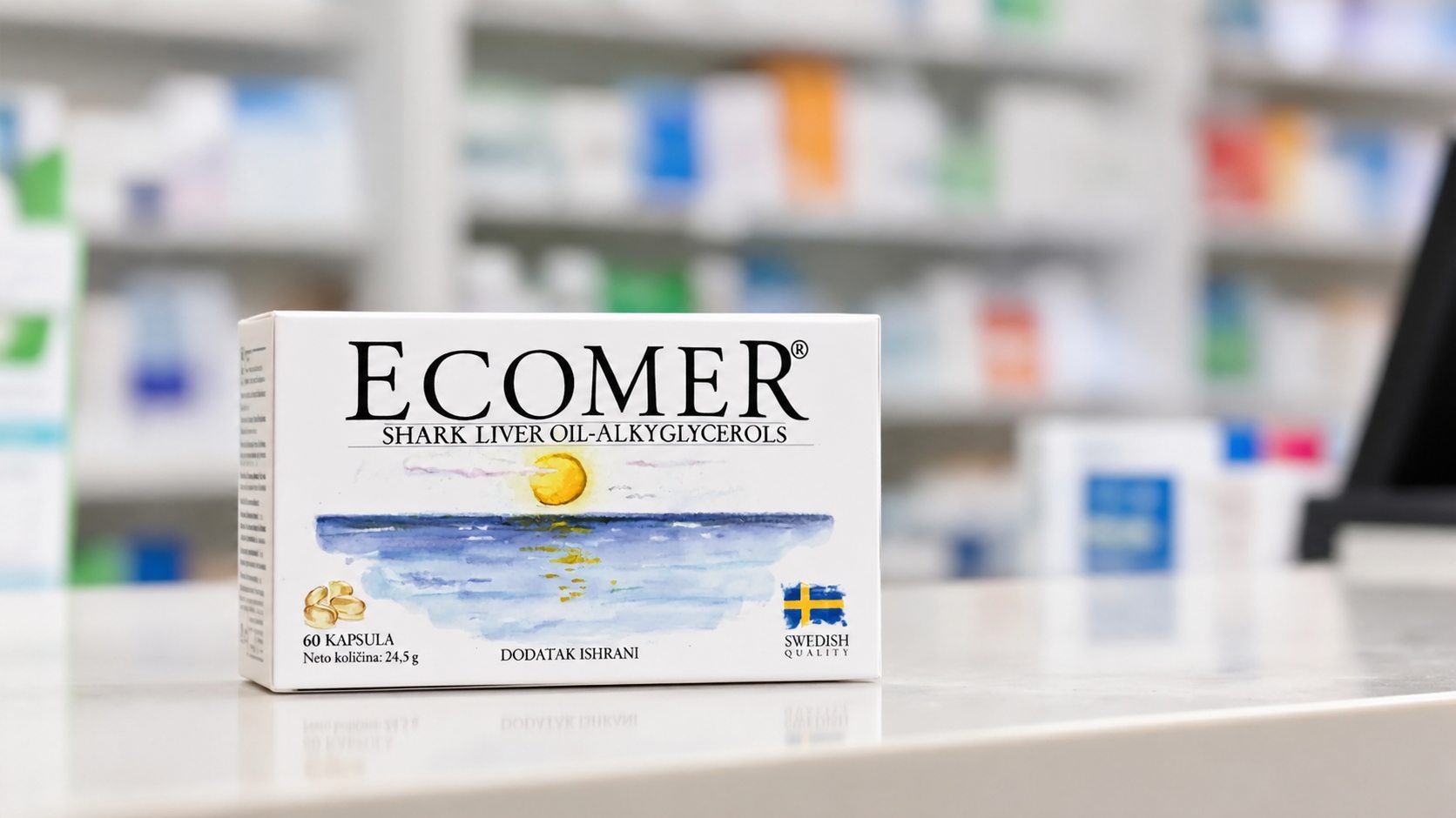 Ekomer tablete na pultu u apoteci